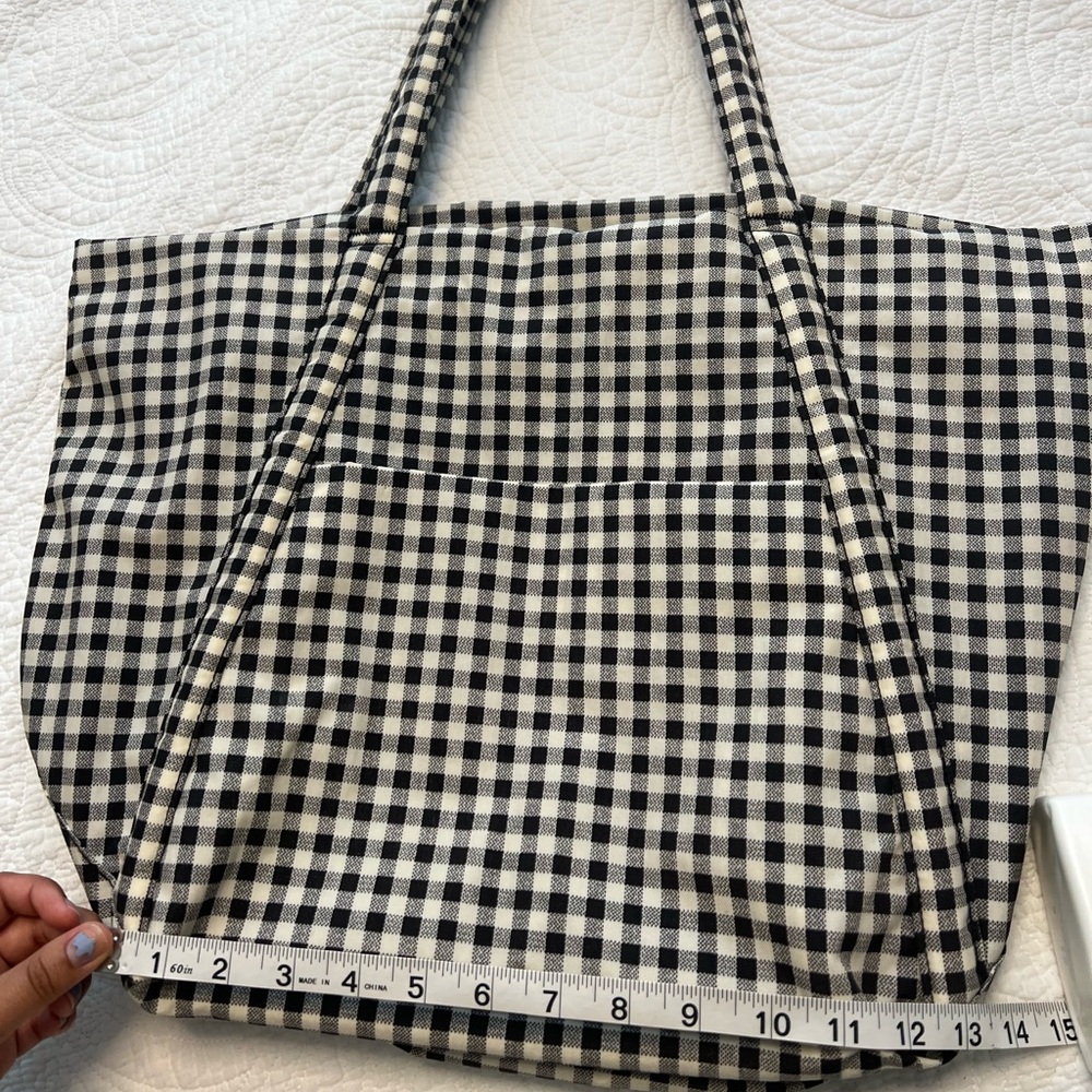Black & White Gingham Tote Bag - Picture 6 of 11